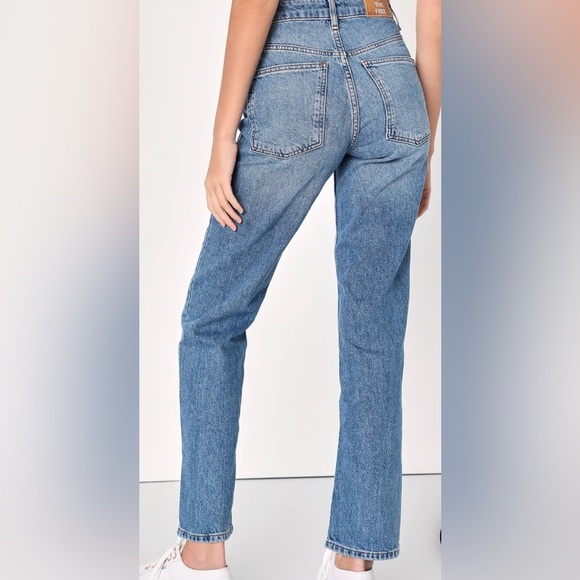 Free People Pacifica Medium Wash High-Rise Straight-Leg Jeans - Picture 3 of 9